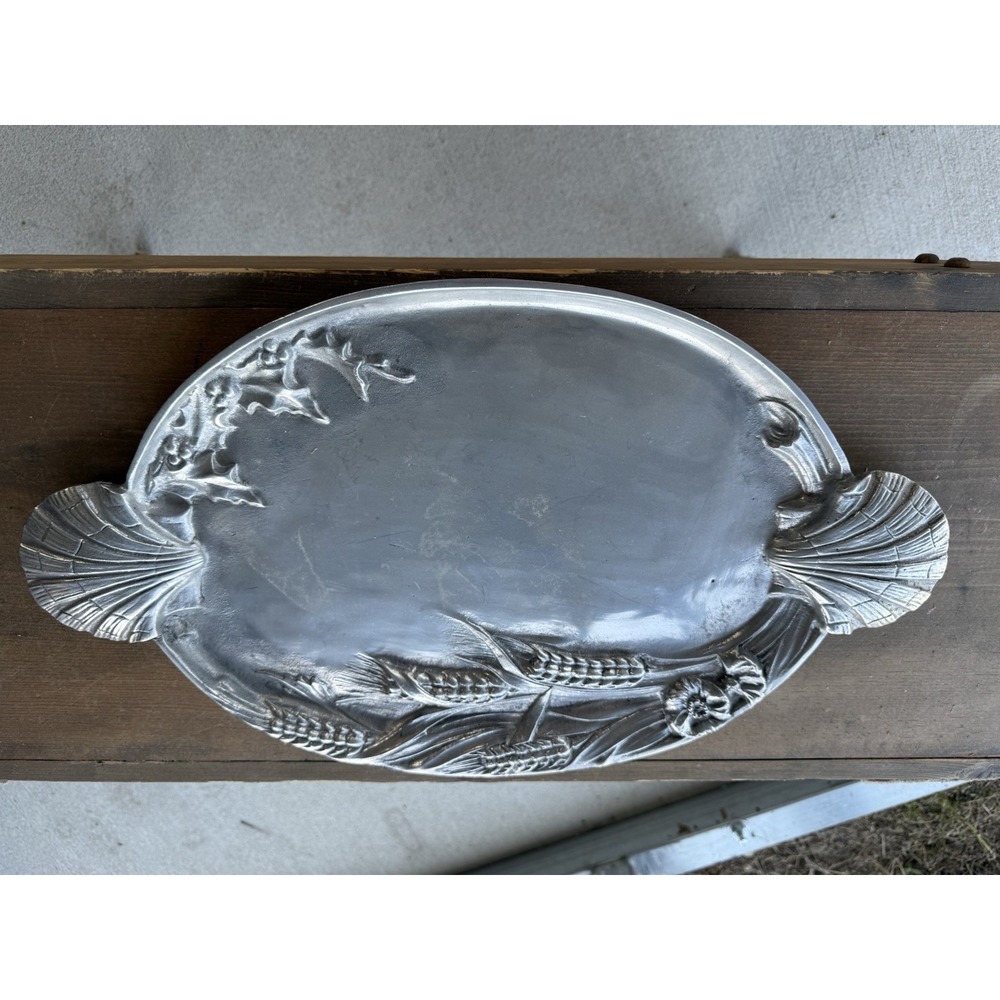 Vintage Arthur Court 1986 Scallop Shell Serving Platter Aluminum Serving Tray